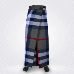 Gery Navy Blue Checked Cotton Lungi